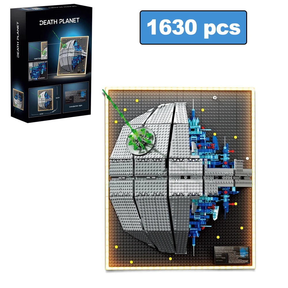 1630Pcs MOC Planetary Large Frame Battle Building Block Cosmic Space Ornament Decoration Brick Children Educational Toy Gifts