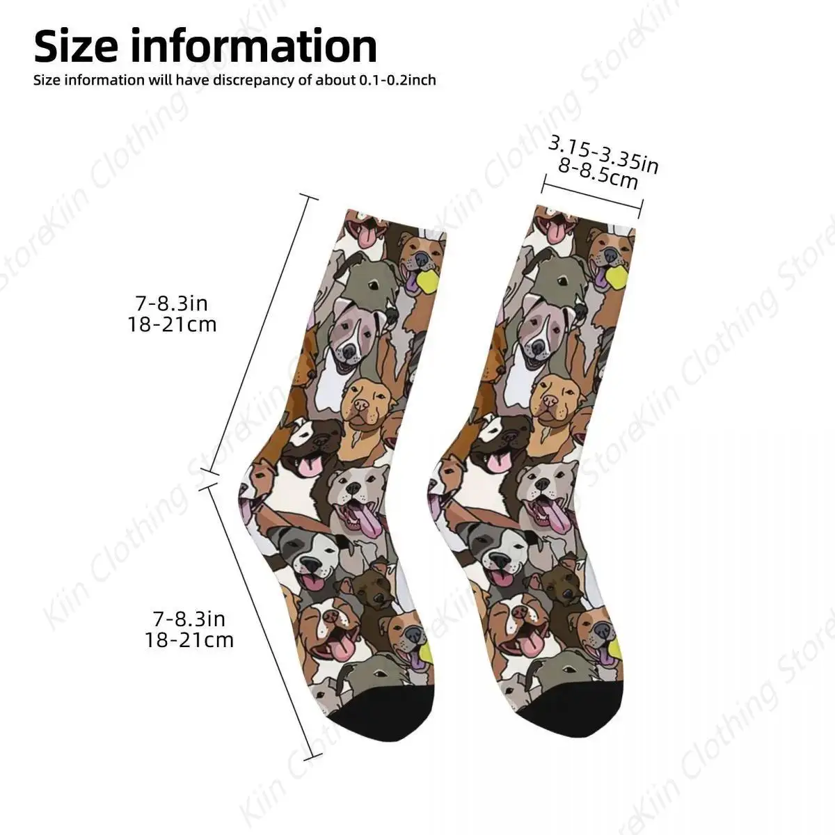 Calcetines con patrón de perro Pitbull All The Mutts, medias absorbentes de sudor Harajuku, calcetines largos para todas las estaciones para hombre y mujer, regalo de cumpleaños