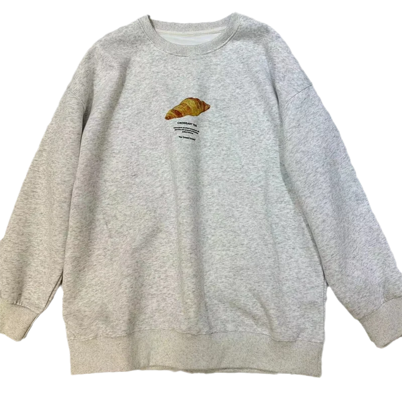 플러스 사이즈 300 푸우 펀 프론트 앤드 바 브레드 프린트 롱 스웨트셔츠 여성 루즈핏 플러스 사이즈 시스터 240 푸우 한국 스타일...