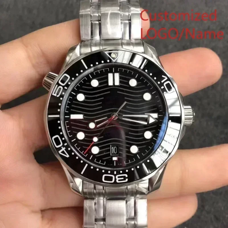 A989 Store Customized Watch   Automatic Mechanical Watch for Men Stainless Steel Black Blue Ceramic Bezel Sapphire es