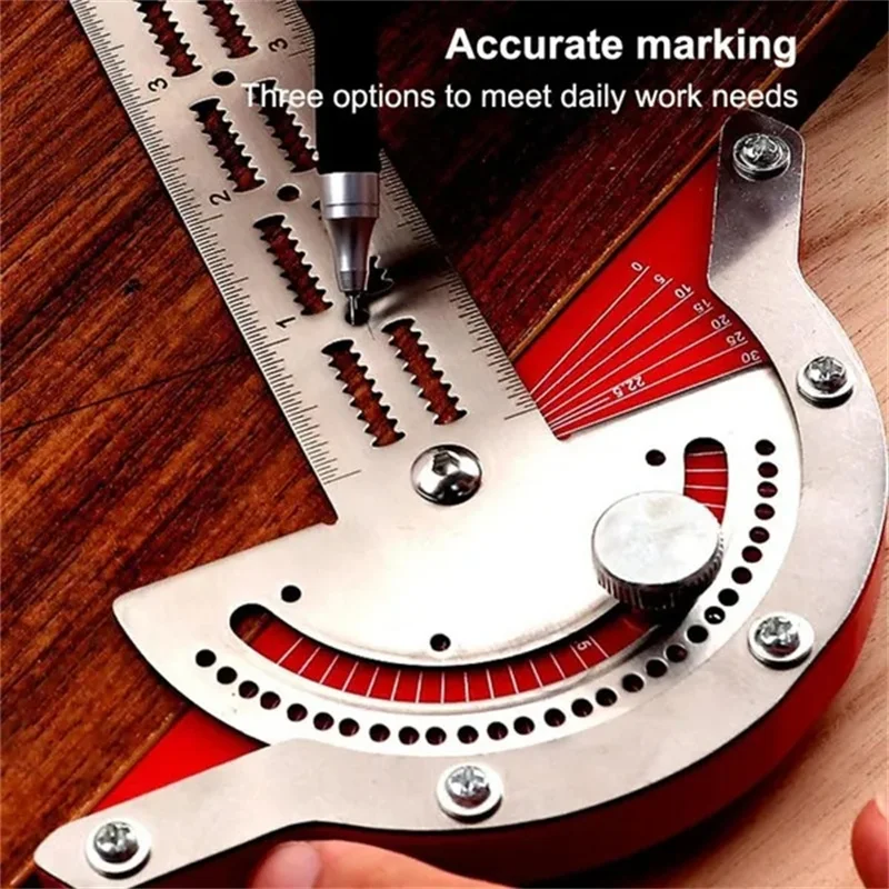 Woodworkers Edge Rule Efficient Protractor Angle Woodworking Ruler Angle Stainless Steel Precision Carpenter Measuring Tool