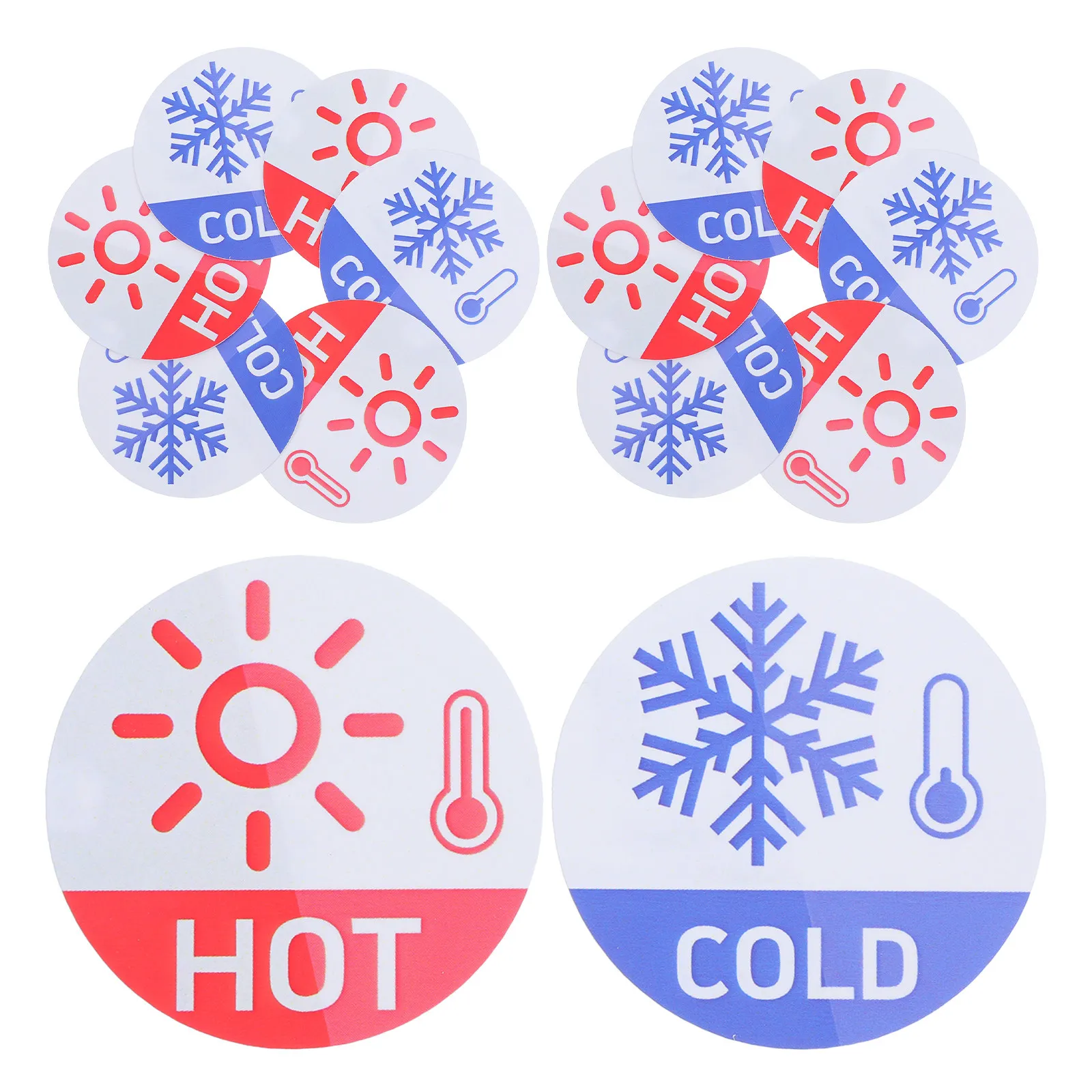 30Pair Water Faucet Hot Cold Labels Waterproof Adhesive Temperature Indicator Stickers Bathroom Kitchen Shower Sink Signs