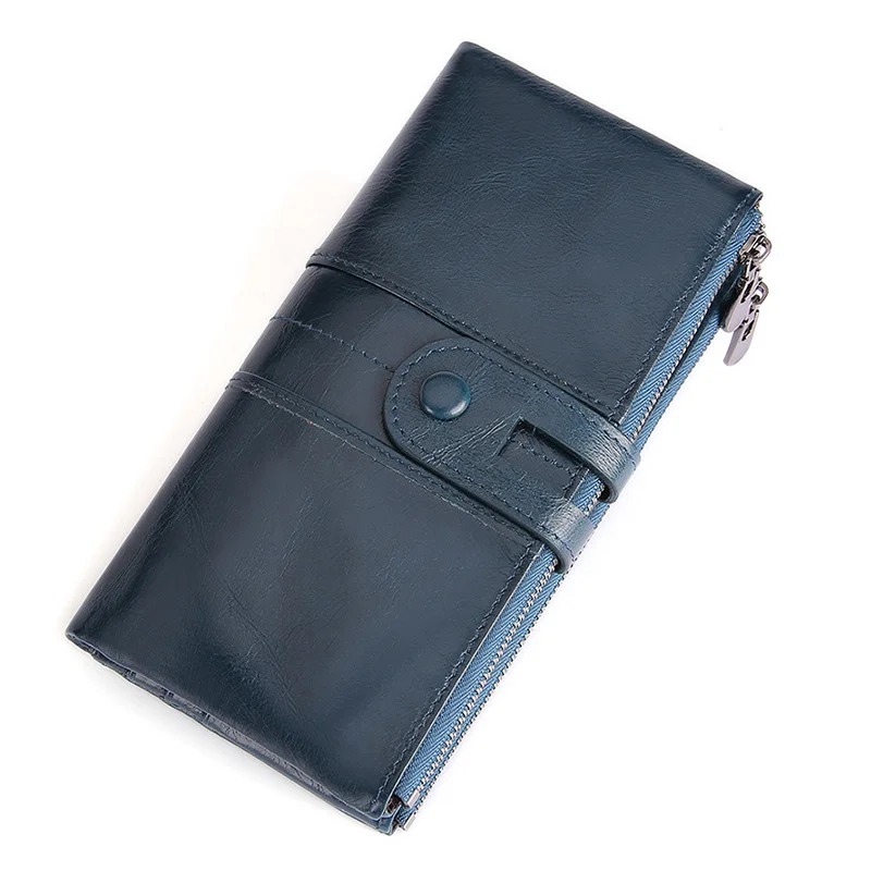 Women Genuine Leather Wallets Fashion Long Leather Top Quality Card Holder Classic Female Purse Zipper Brand Wallet For Women