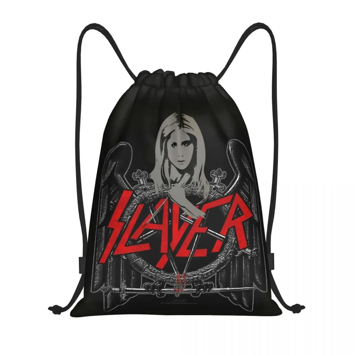 

Custom Heavy Metal Rock Band Slayers Drawstring Bag Men Women Portable Gym Sports Sackpack Training Storage Backpacks