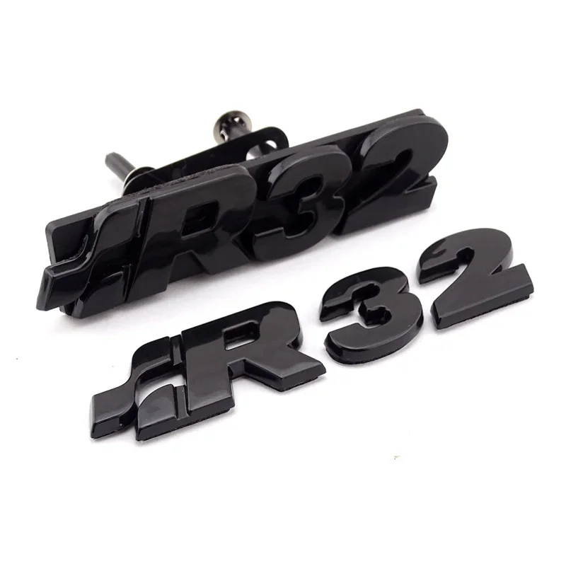 جولف R32 كروم الجبهة مصبغة شارة شعار جولف TDI R 3.2L V6 التمهيد الخلفي الباب الخلفي شارة شعار للجولف 4 / 5 (1997-2008) #1