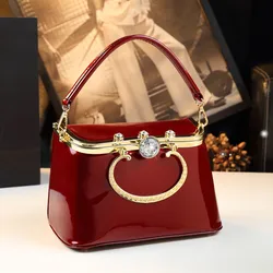 New Luxury Fashion Leather Women's Handbags 2024 New Wedding Box Bag Small Shoulder Crossbody Bag Portable Party Evening Bags