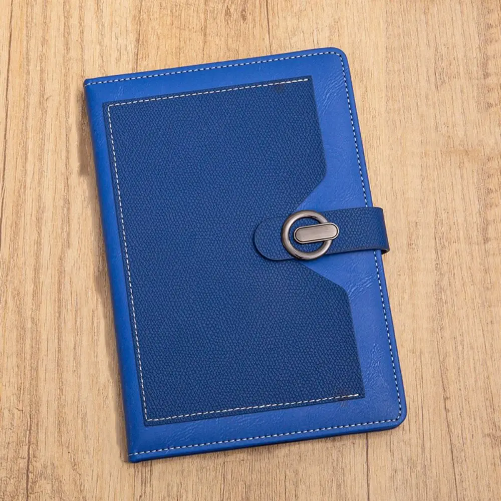 200 Pages A5 Notebook Magnetic Suction Buckle Horizontal Line Business Office Notebook Wear-resistant PU Leather Cover