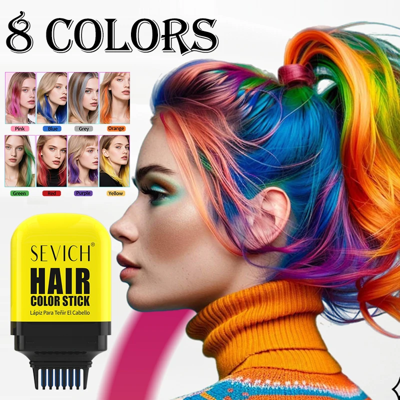 Barra de tinte para el cabello de una sola vez para Halloween, peine desechable para Color de cabello Diy, producto de peinado de cera para Color de cabello temporal para hombres y mujeres