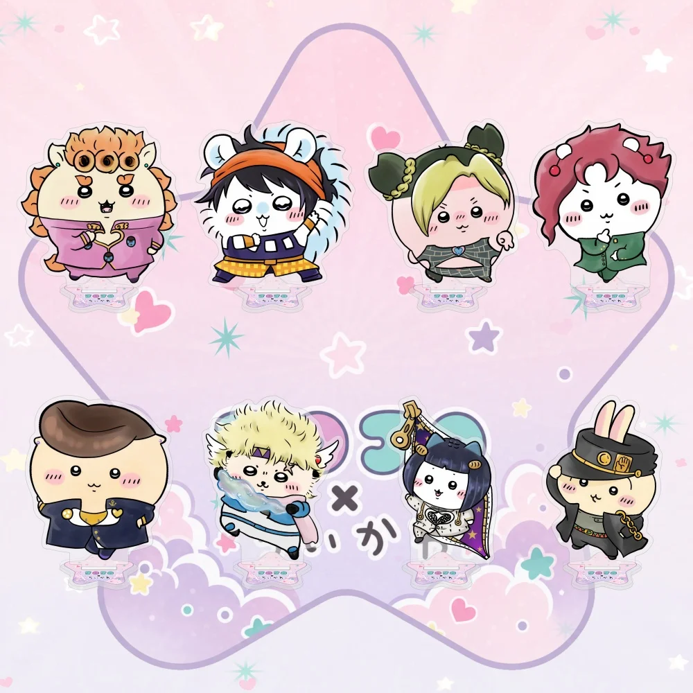 Anime Jojo Bizarre Adventure Acrylic Standee Jotaro Giorno Bruno Figure Stand Plate 10cm Desk Decoration Fans Gift Keychain