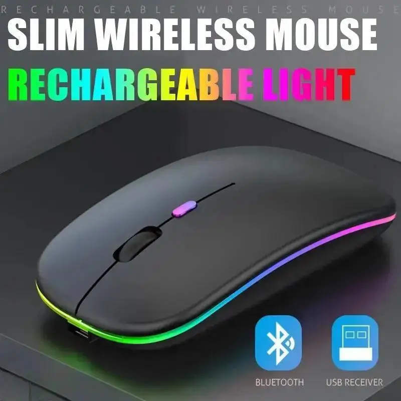 Wireless Mouse RGB Rechargeable Mice Wireless Computer Mause LED Backlit Ergonomic Gaming Mouse For Laptop PC