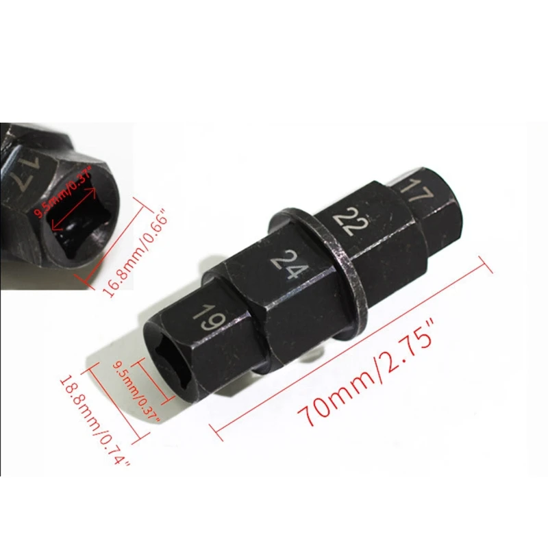 Super Sale Motorcycle Front Axle Socket Driver Spanner Universal Hexagon Socket Motorbike Wheels Spindle Sleeve Dedicated Wrench