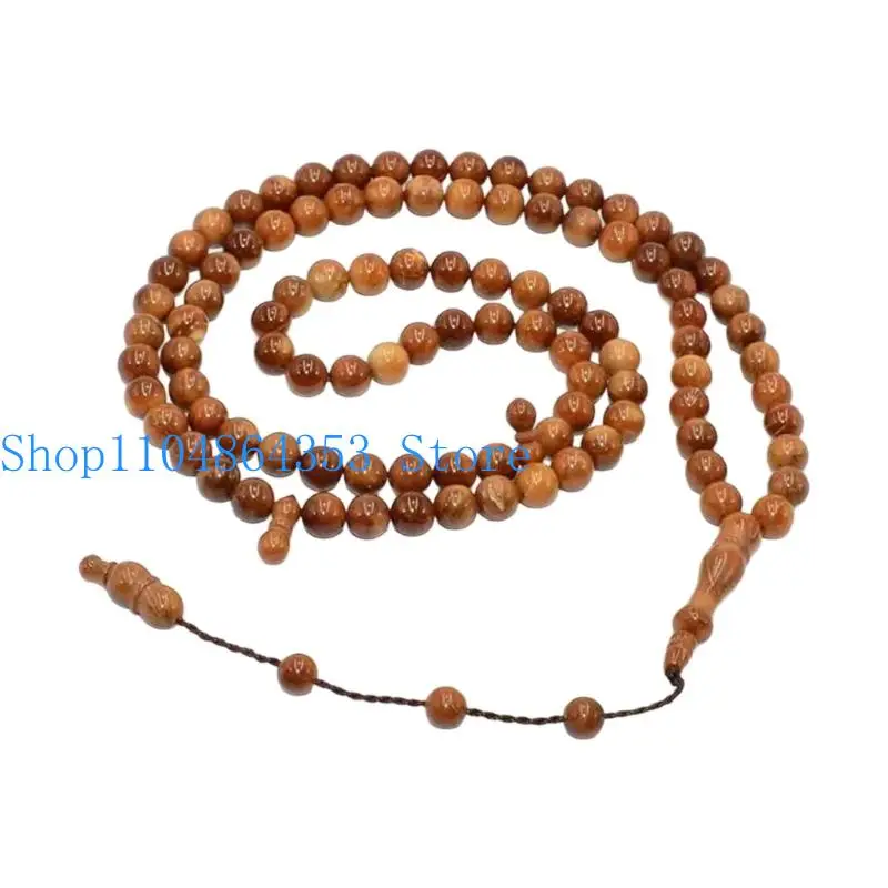 652F Handmade Spiritual Bodhi Bead Necklace 99 Count Unisex Buddhist Prayer Jewelry