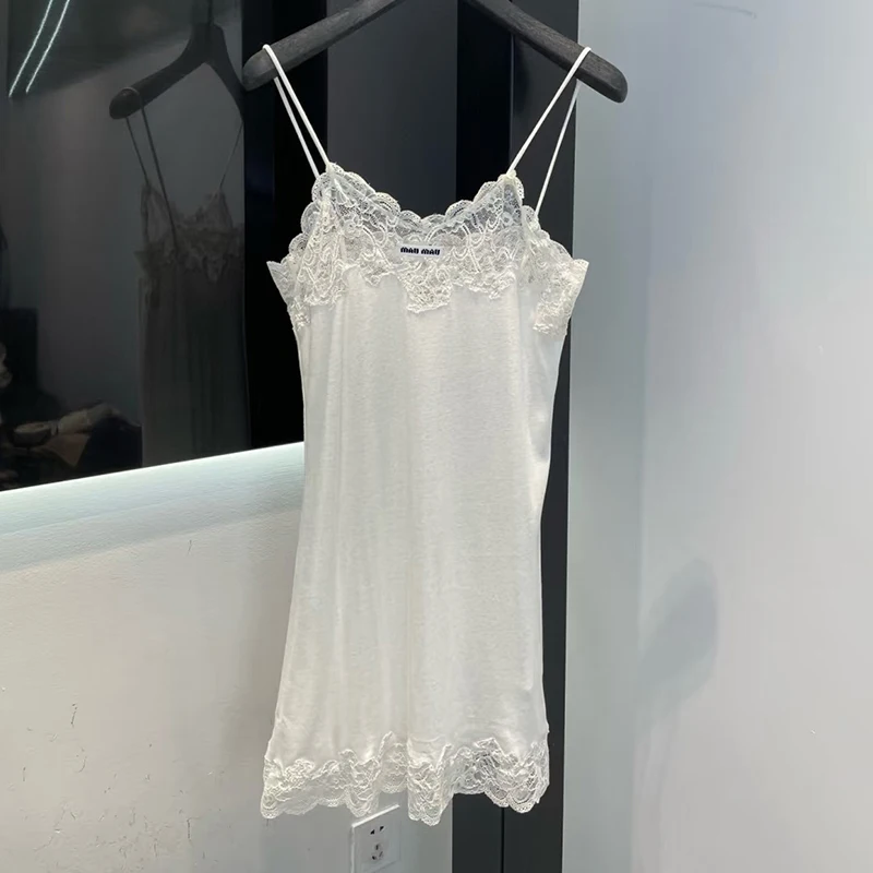 Wysokiej jakości koronkowa kamizelka na ramiączkach Dr Girls Sle Small Fraance Wind Korean Version High Waist ort Skirt Bal Summer ...