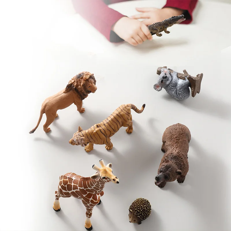 New Realistic Animals Figurine Solid Simulation Elephant Lions Panther Model Figures Educational Toys For Children Home Ornament