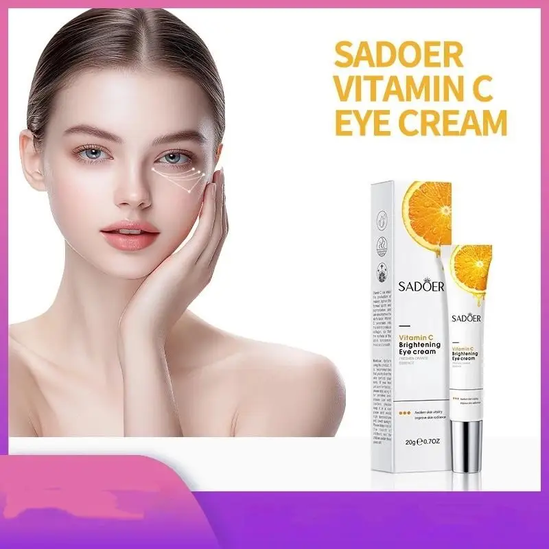 SADOER 20g Vitamin C Eye Cream Firming Moisturizing Brightening Anti Dark Circles Eye Bags Anti-puffiness Beauty Eyes Skin Care'