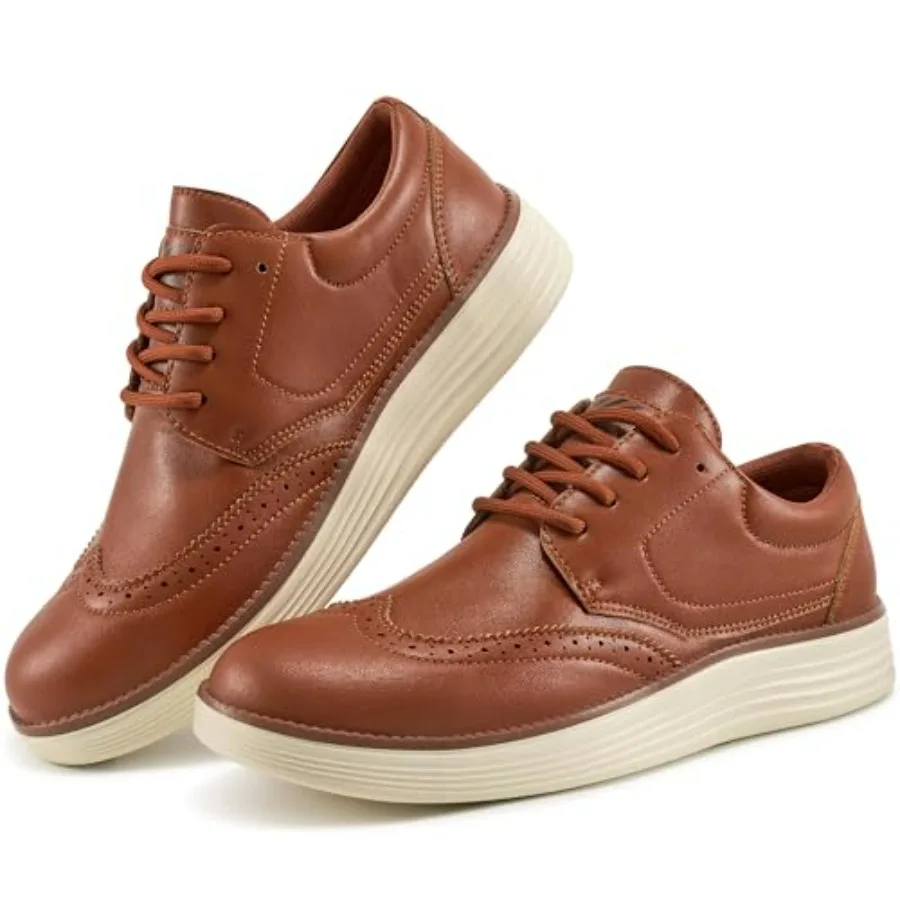 

Mens Oxford Dress Shoes: Comfortable PU Leather Business Casual Shoe for Office Work