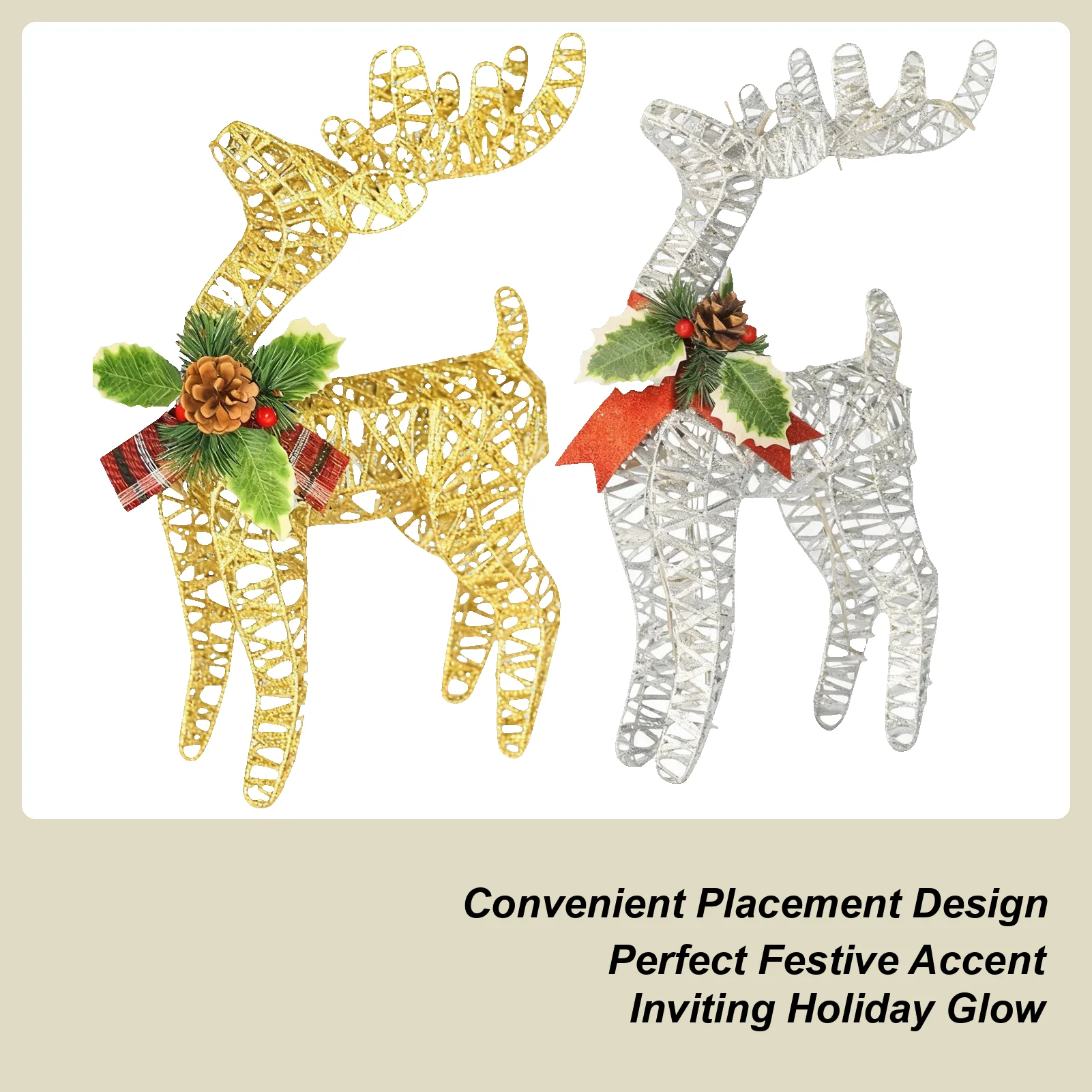 

2D Рождественский Лось Железное Искусство Рождественская Елка Светящийся Лось Рождественское Украшение Олень Орнамент Рождественский Олень Орнамент