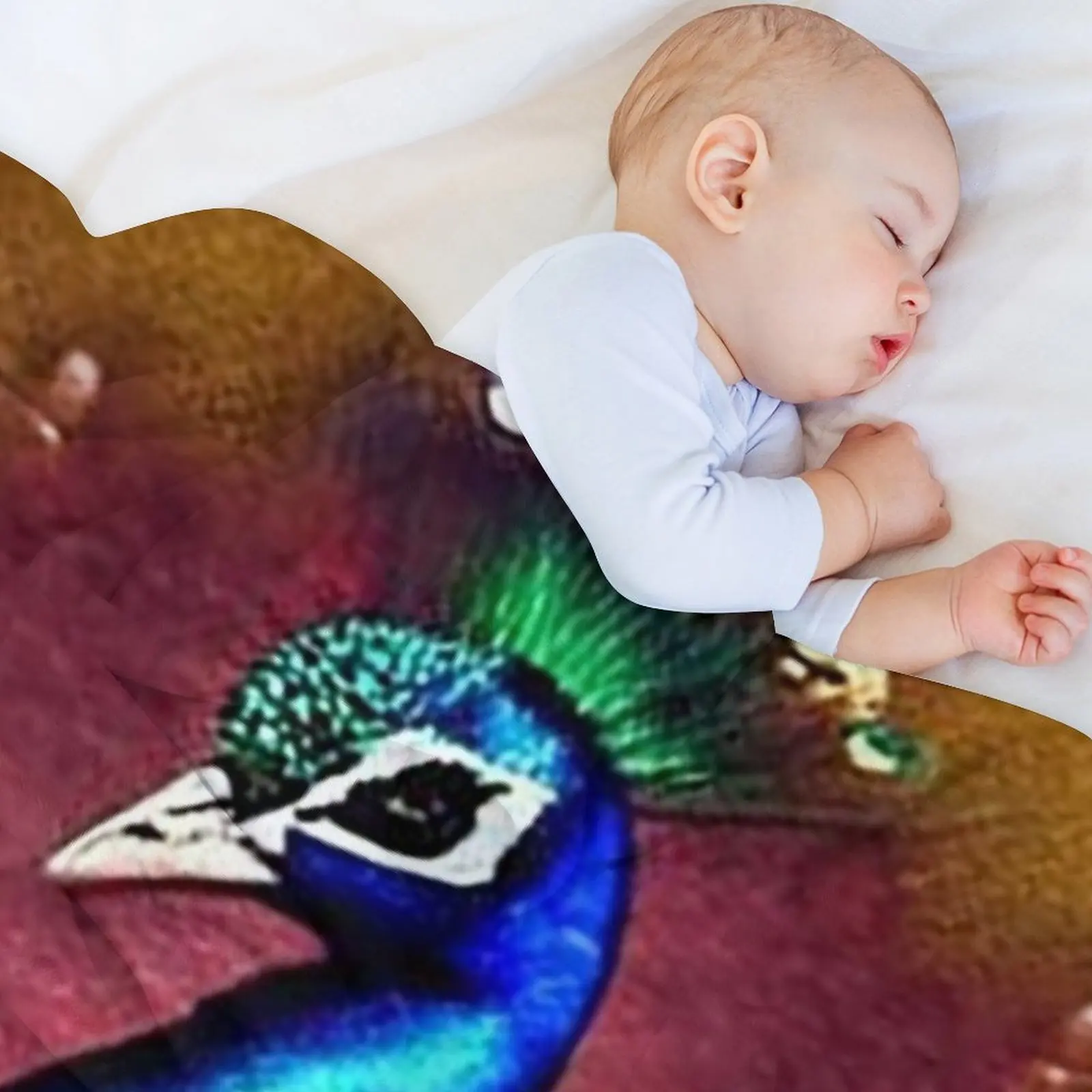 بطانية رمي الطاووس المتطورة هدية شخصية لطيفة بطانيات شعر للسفر #5