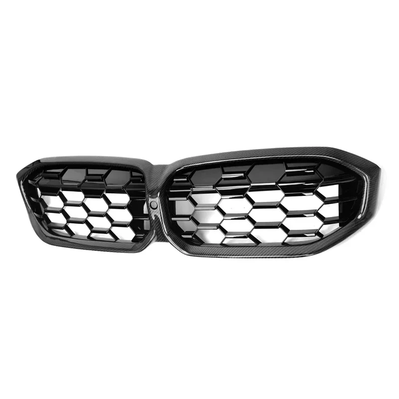 Real Carbon Fiber Gloss Black Racing Bumper front Grills For 3 Series G20 LCI G28 2023+ Diamond style G20 Grill