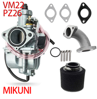 VM22 26mm Carburetor Kit Fit for Mikuni Intake Pipe Pit Dirt Bike 110cc 125cc 140cc Lifan YX Zongshen Quad ATV Dirt Pit Bike