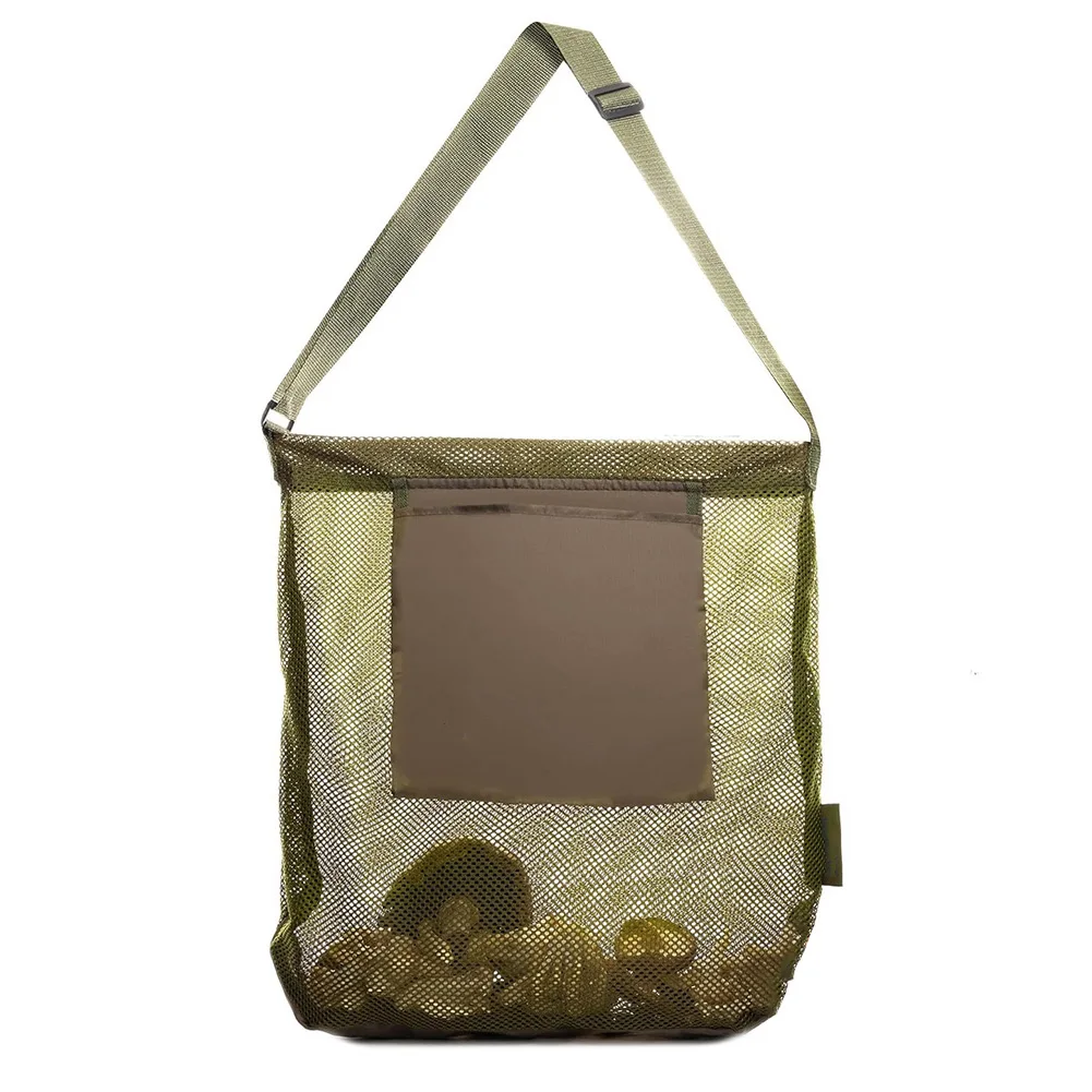 1pc Mushroom Foraging Bag Polyester Mesh Material 42x42cm With Comfortable Adjustable Shoulder Strap Foraging Harvesting Bag