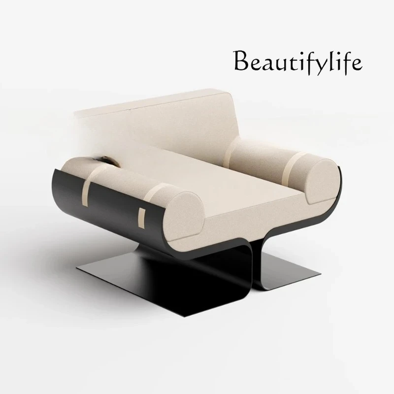 

ZK minimalist single sofa chair living room balcony leisure stainless steel light luxury lazy leisure recliner