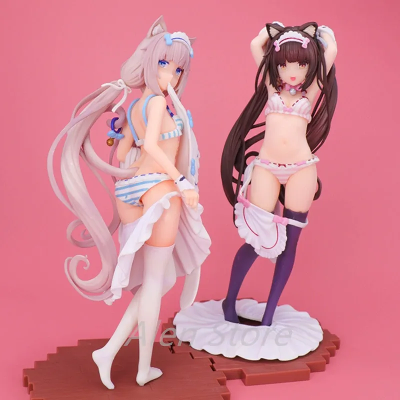 

24cm Nekopara Vanilla Chocola Anime Girl Figure PLUM Nekopara Dress up time Action Figure Adult Sexy Collectible Model Doll Toys