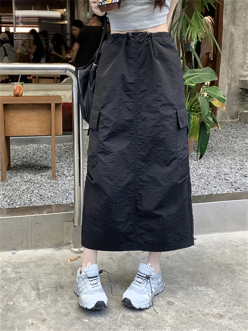 

Alien Kitty Streetwear Long Skirts Autumn Chic Vintage Loose Preppy Style Mujer Office Lady 2023 New Daily Solid Work Wear Slim