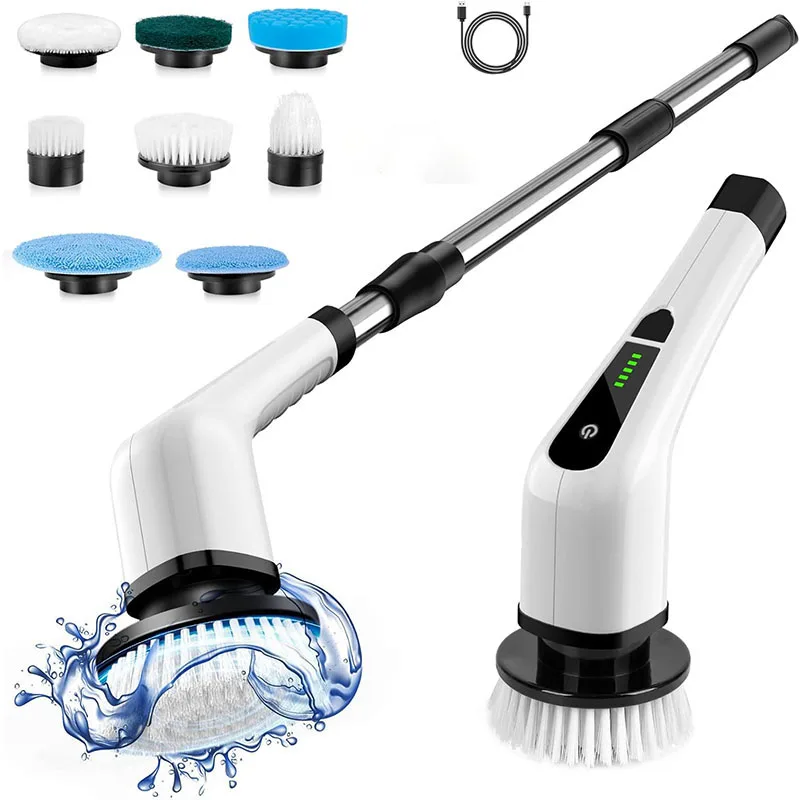 

Household Multipurpose Cleaning Brush Kitchen Gadgets Hair Brushes Bathroom Broom Toilet Mops Electric Cordless Spin Scrubber