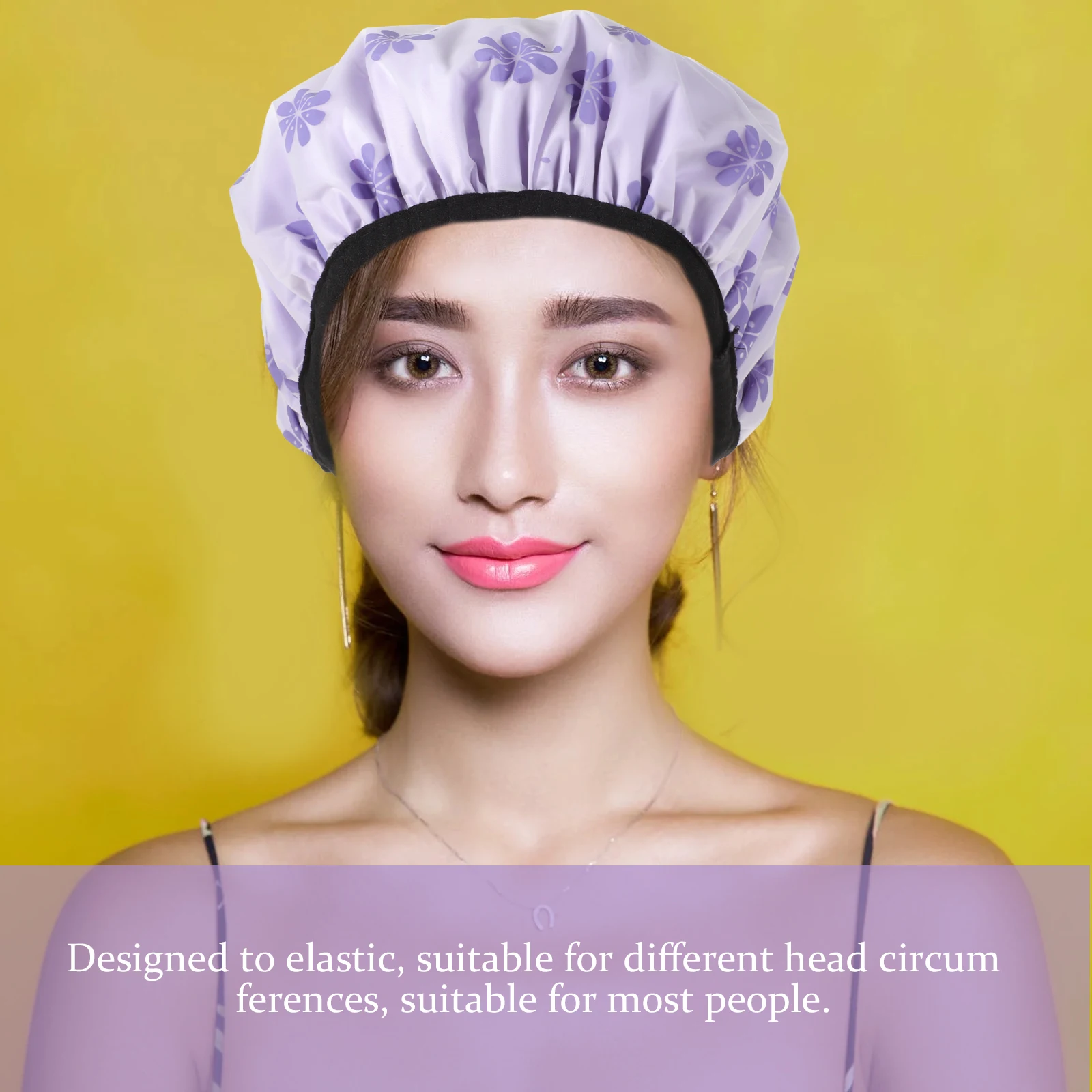 

4pcs Waterproof Shower Caps Thick Hair Bath Bonnet Hats for Women Reusable Soft Comfortable Makeup Spa Sleep Drying Bathing Hat