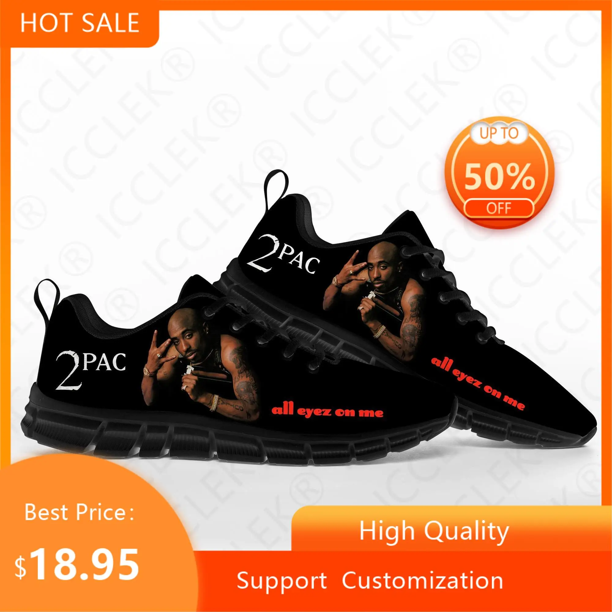 Rap 2Pac Tupac Sports Shoes Mens Womens Teenager Kids Children Sneakers All Eyez on Me Casual Custom High Quality Couple Shoes