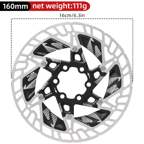 Imagen 2 del producto VXM bicicleta 160MM aleación de aluminio disipación de calor Rotor de freno flotante engrosamiento anodizado enfriamiento rápido disco ultraligero 2025 nuevo