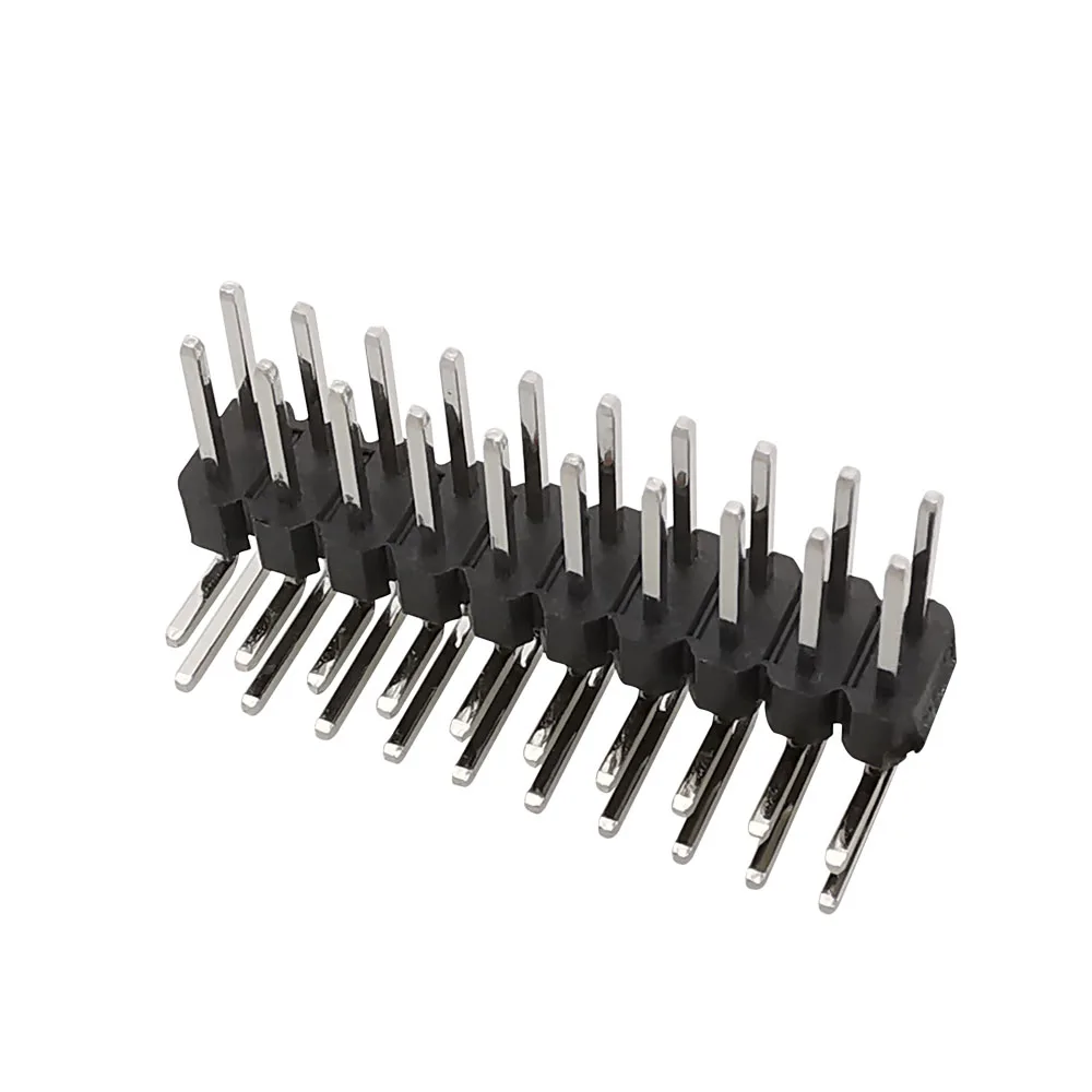 10Pcs Double Row 2.54mm Curved Needle Right Angle Pin Header Connector 2x2/3/4/5/6/7/8/9/10/12/20/40Pin For Arduino