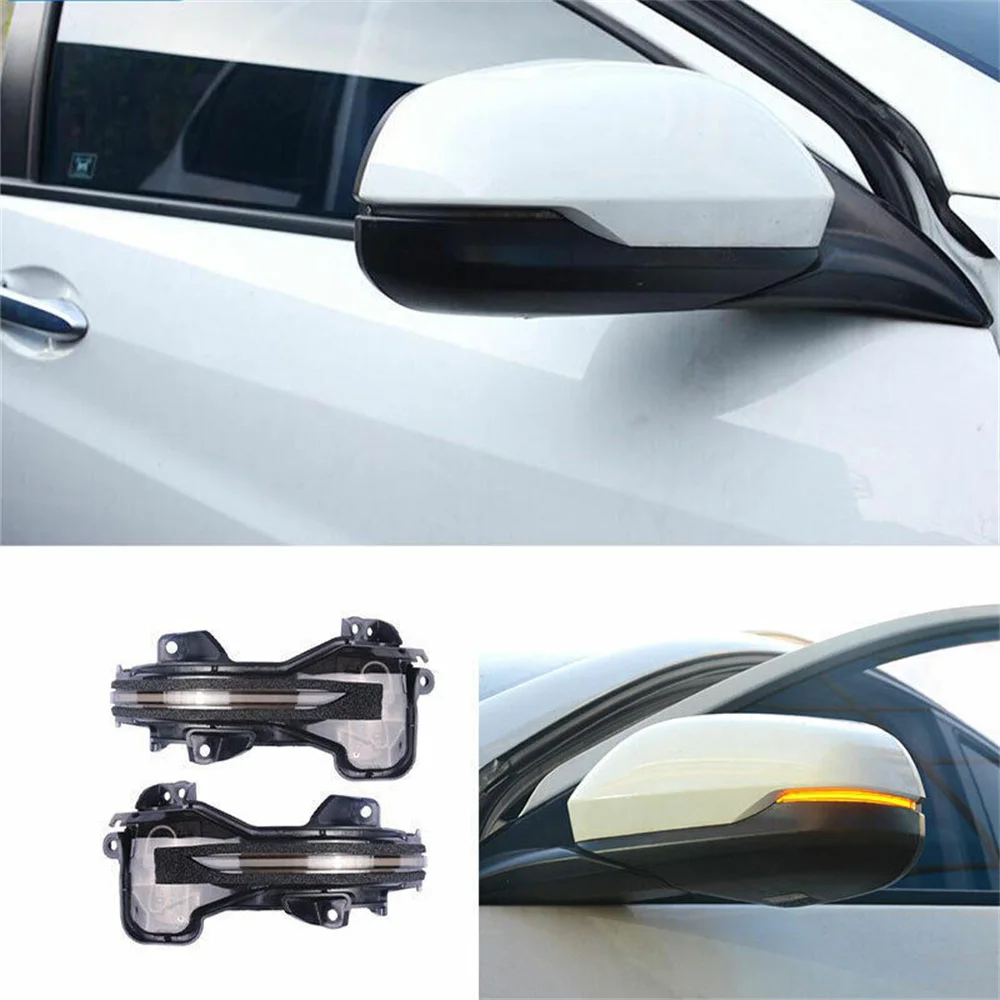 2Pcs Smoked Black Led Rear View Mirror Light Streamer For Honda HR-V Vezel 2015-2022