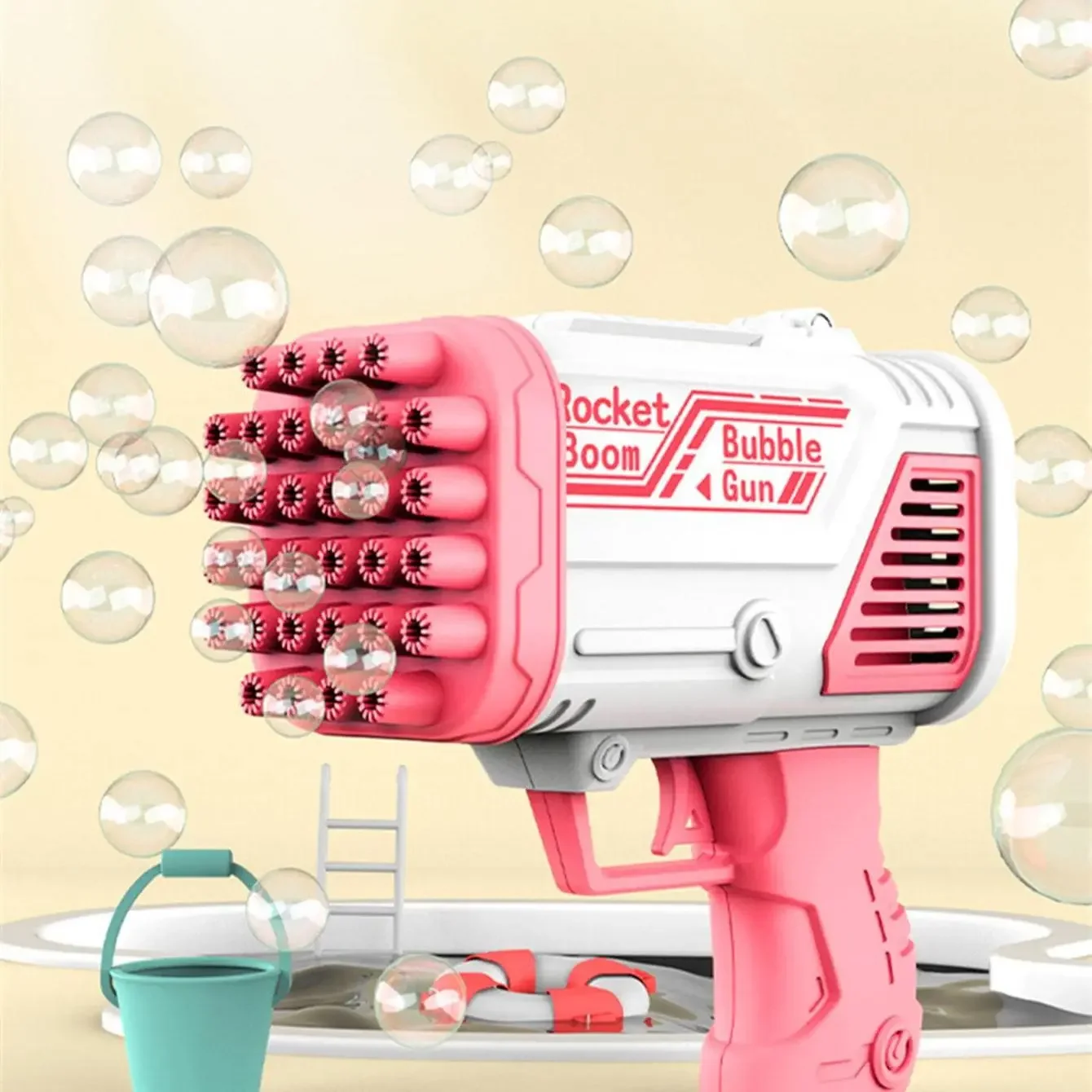 1st-Bubble Gun Raket Gaten Zeepbellen Machine Kerst Gift Gun Vorm Automatische Blazer Met Licht Pomperos Speelgoed Voor Kinderen