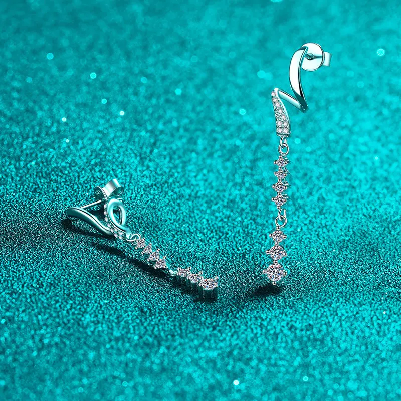 100% 18k White Gold Full Moissanite Drop Earrings With GRA Certified Pass Diamond Test Fine Jewelry Women Birthday Gift Earrings