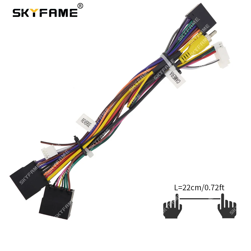 SKYFAME-Adaptador de arnés de cableado de 16 pines para coche, decodificador de caja Canbus, Cable de alimentación de Radio Android para Chery Tiggo 5 Arrizo QR-RZ-07