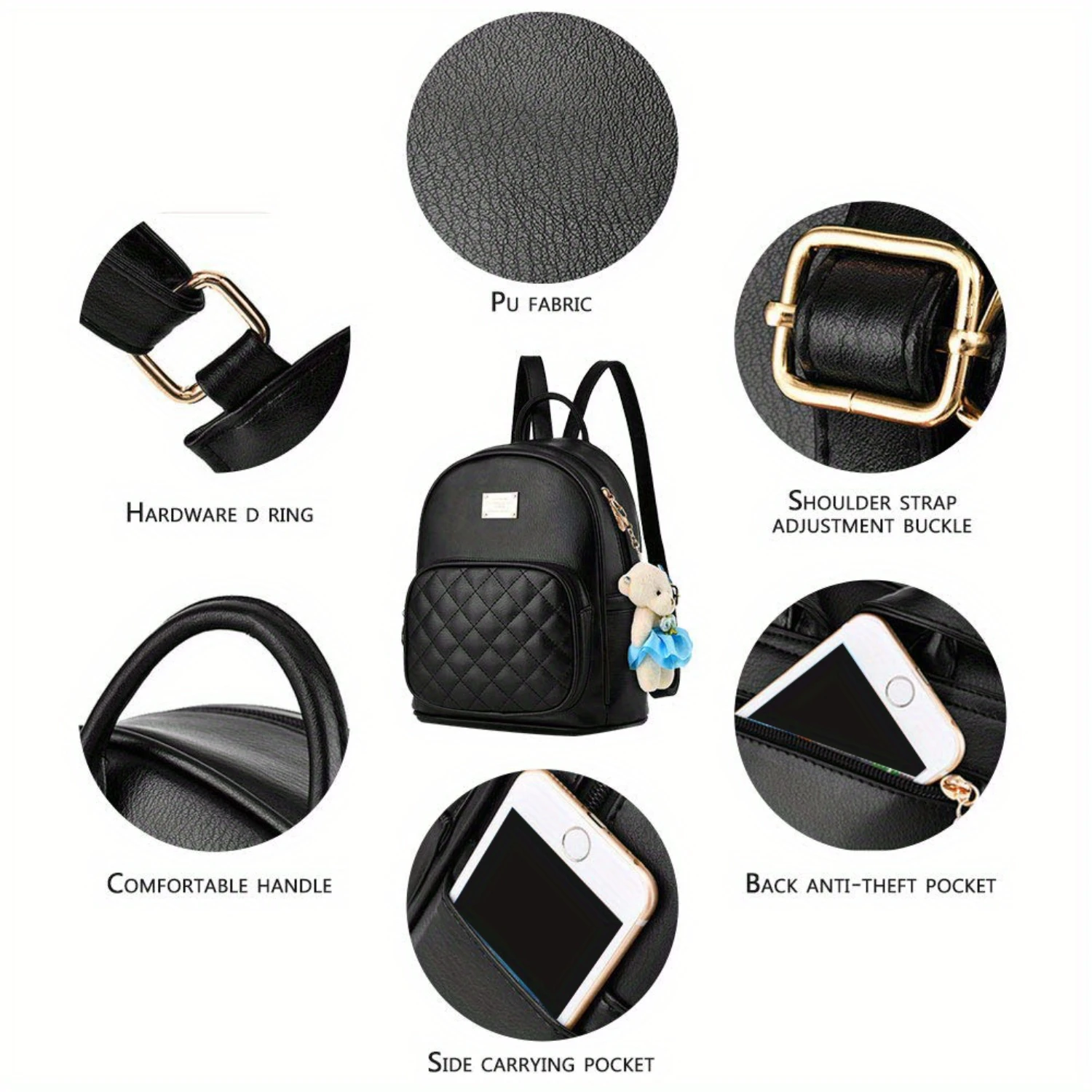 Leather Backpack Purse Satchel School Bags for Women - BAG WIZARD Casual Travel Daypacks