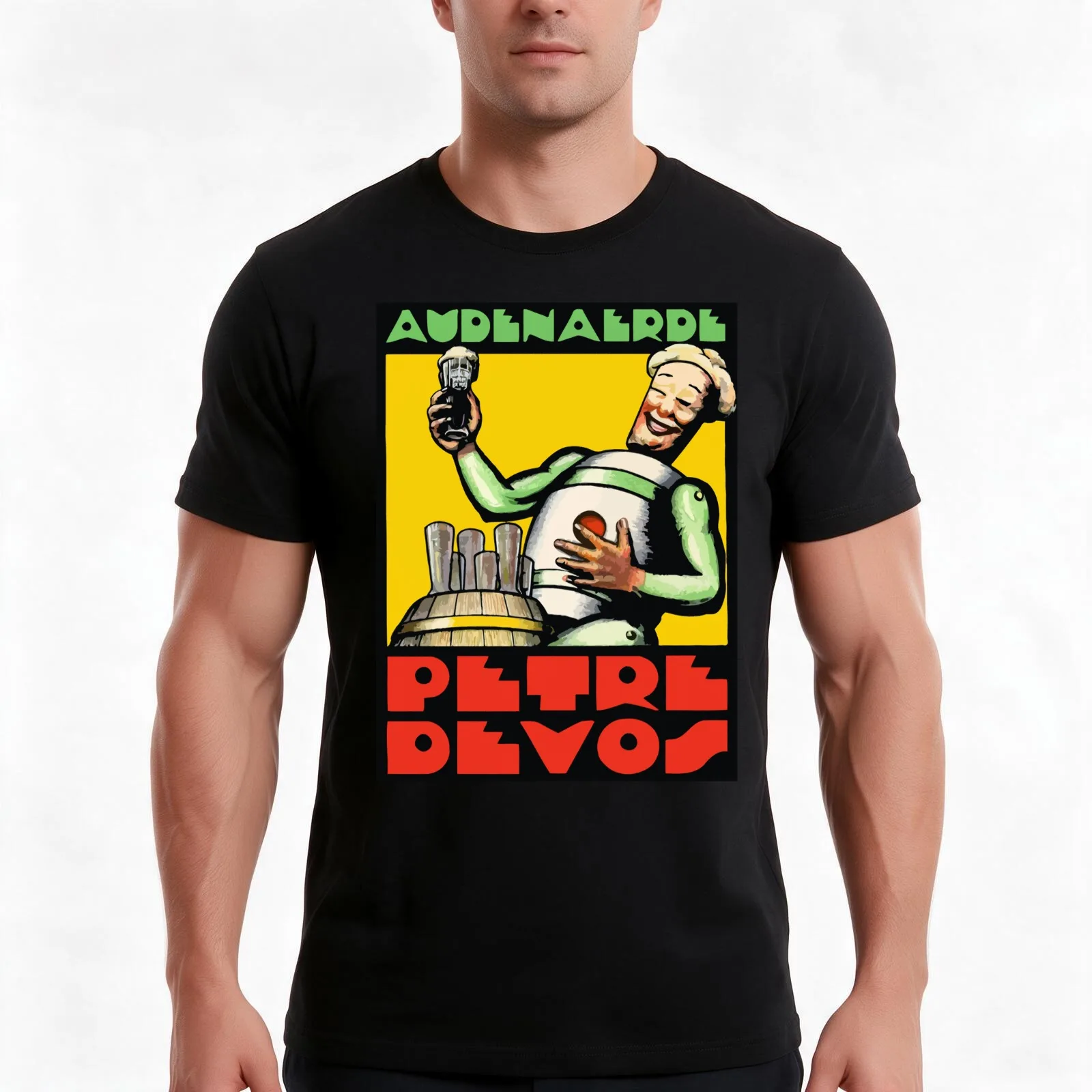 1930s Audenaerde Petre-Devos Belgian Beer advert retro style T-Shirt, Summer Casual Cotton Tee, Oversized Streetwear Tops