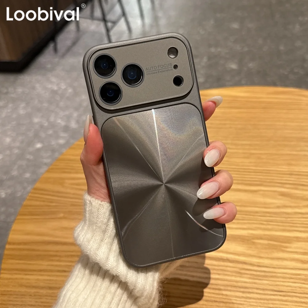 حافظة هاتف عصرية مطلية بالكهرباء لهاتف آيفون 17 ProMax 16 15 14 13 Pro Max ثلاثية الأبعاد ماتي ليزر غطاء حماية عدسة كاملة