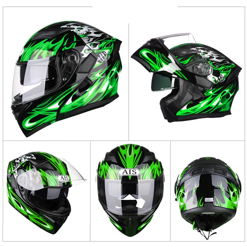 Full Face  Motorcycle Helmet Bluetooth Motocross Road Capacete Shark Helmet Cascos Para Moto Night Riding Signal Flash Strip