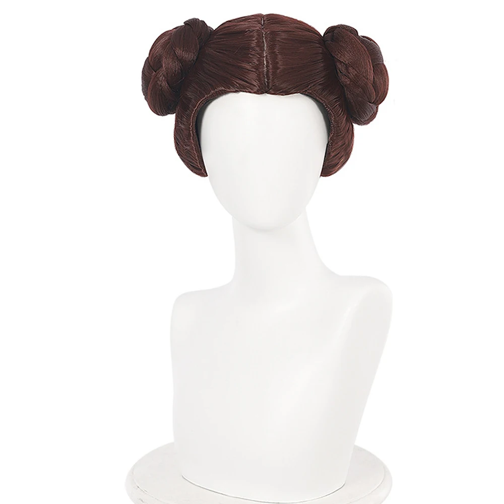 Leia-pelucas de princesa de fantasía para Cosplay, accesorios de disfraz de batalla espacial de película, disfraz de Halloween para mujeres adultas, accesorios de ropa de juego de rol