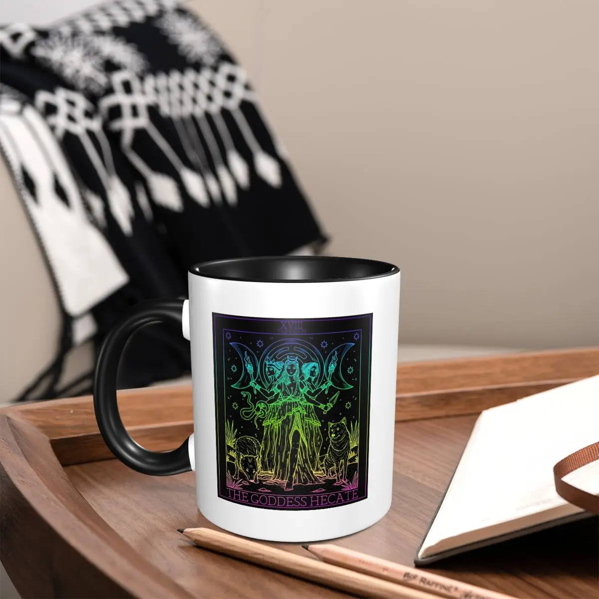 Hekate Triple Goddess Goth Occult Halloween Witch Mug Funny Ceramic Coffee Cups Tea Mugs Milk Cup Drinkware Gifts for Woman Man