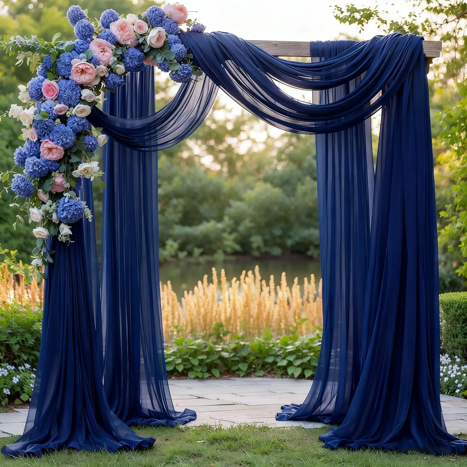 Tissu de drapage pour arche de mariage, rideau de fond en mousseline transparente pour cérémonie de mariage, fête d'anniversaire, décoration de scène