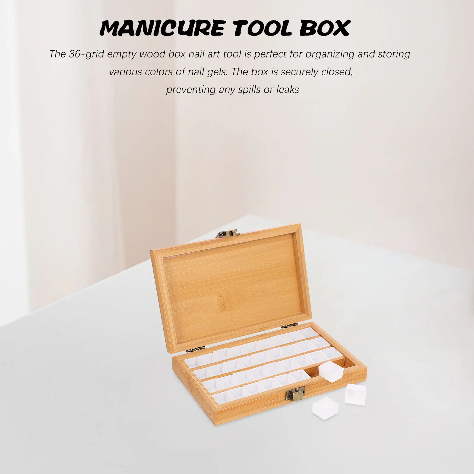 

Деревянный органайзер на 36 ячеек для гель-лаков, портативный футляр для хранения и организации, для путешествий, для принадлежностей для нейл-арта