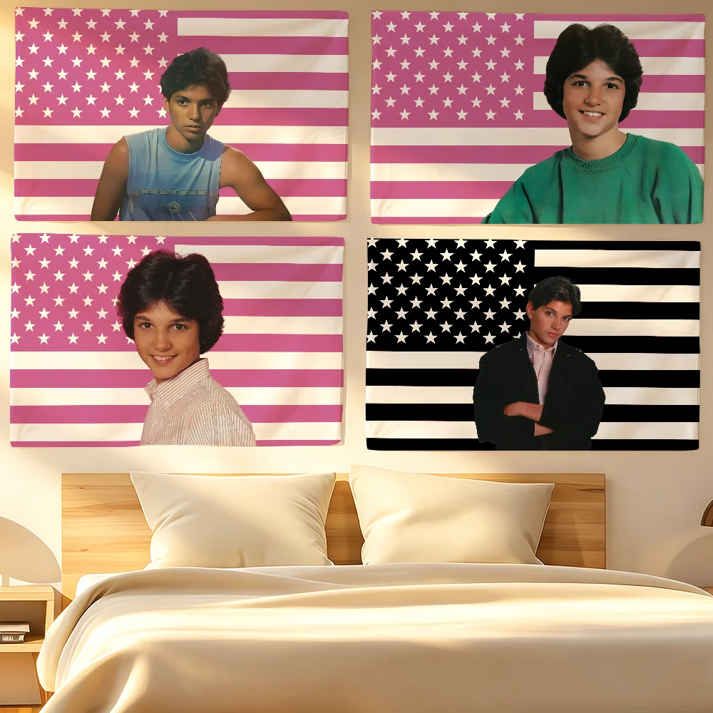 R-Ralph M-Macchio Flag Tapestries Halloween For Classroom Dormitory Camping Picnic Party Cheering Home Indoor Outdoor Decor