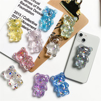 Glitter Cute Bear Foldable Finger Ring Griptok Phone Holder for IPhone Samsung Support Socket Pocket Grip Tok Lazy Stand Bracket