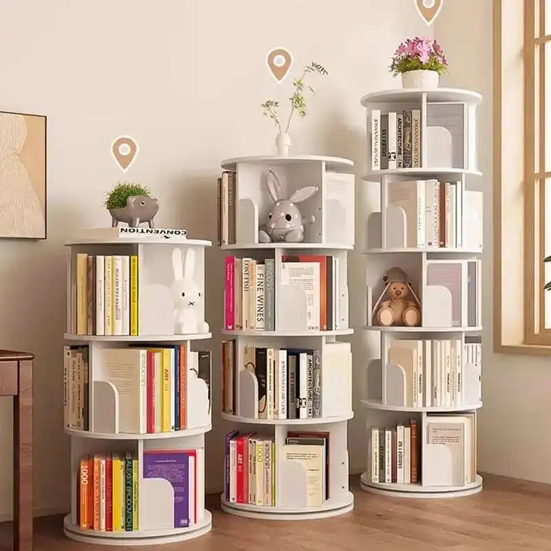

Bookcases Nordic Floor Interior Swivel Narrow Aesthetic Modern Luxury Book Shelf Designs Portable Librero Unique Furniture