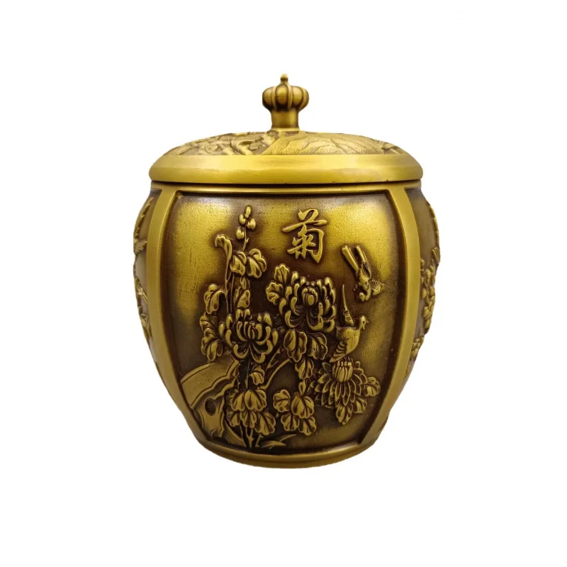 Collection Decorative Pieces: Plum Blossom, Orchid, Bamboo, Chrysanthemum Bronze Jars - Creative Home Decor Gifts and Cra