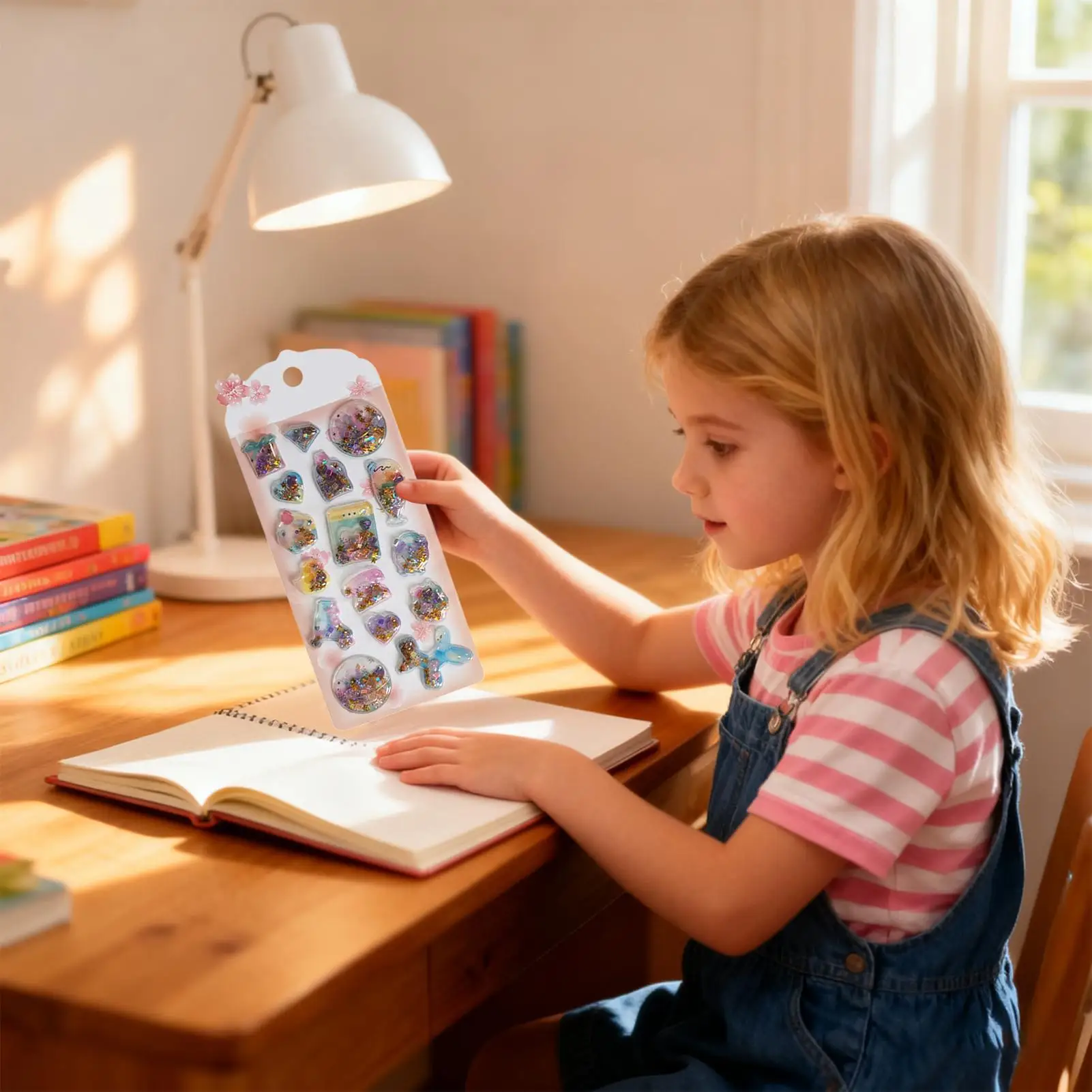 Adesivi divertenti Decalcomanie adesive per cartoni animati con paillettes e adesivi glitter Adesivi per soffio di cartoni animati 3D per album portatili Telefono